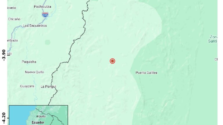 Temblor de magnitud 3,7 se registró en Zamora Chinchipe este jueves